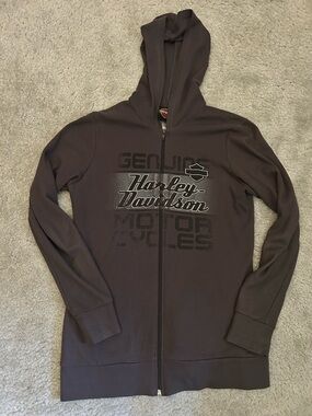 Harley-Davidson Black and Orange Logo Hoodie
